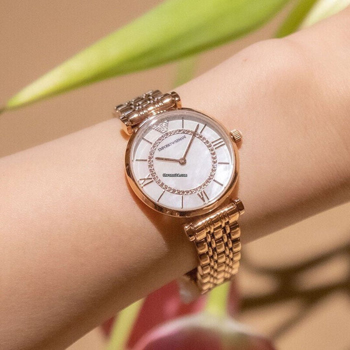 Emporio Armani Women's Two-Hand Rose Gold-Tone Stainless Steel Watch - AR1909