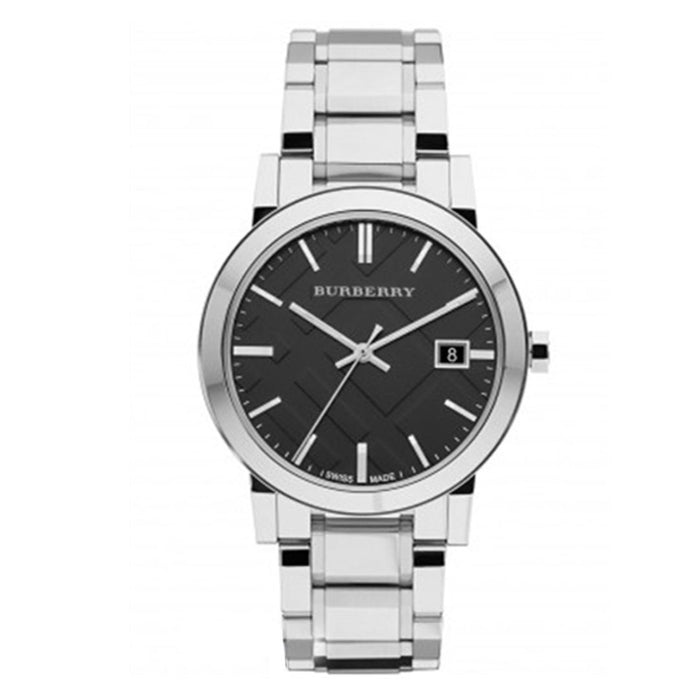 Burberry Silver Stainless Steel Watch – Black Dial - BU9001 - Authentic