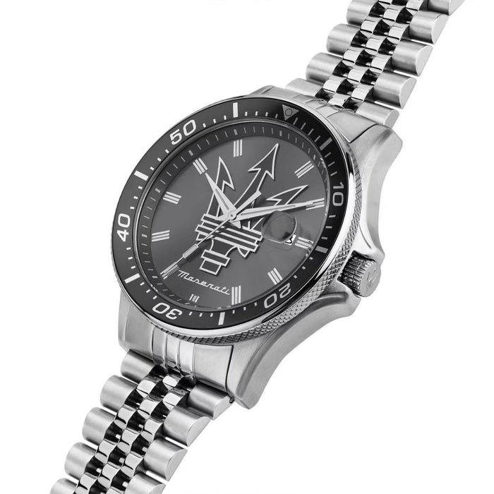 Maserati Sfida Grey Dial Stainless Steel Watch - R8853140010 - Authentic