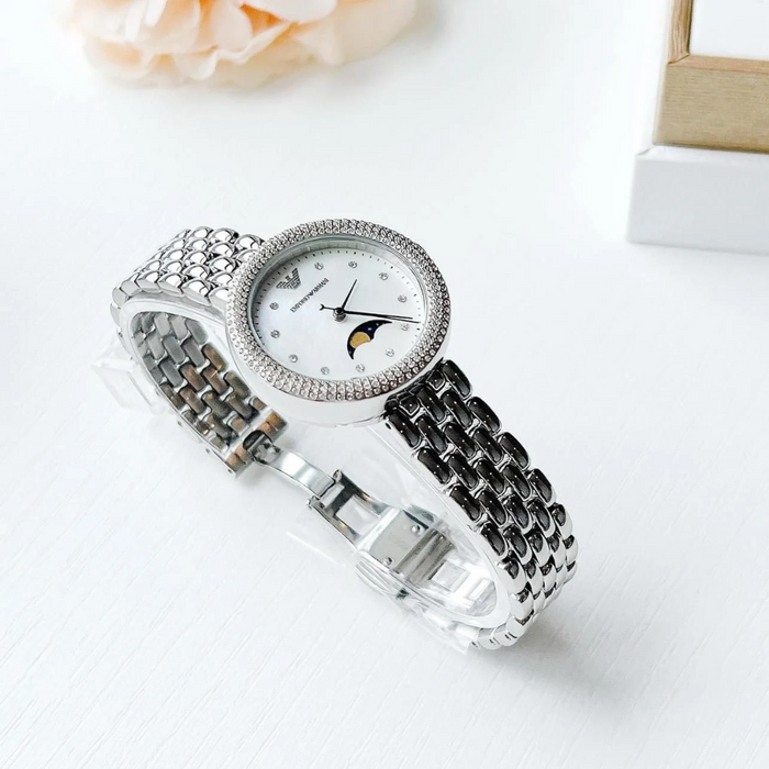 Emporio Armani Multifunction Stainless Steel Rosa Ladies Watch - AR11461 - Authentic