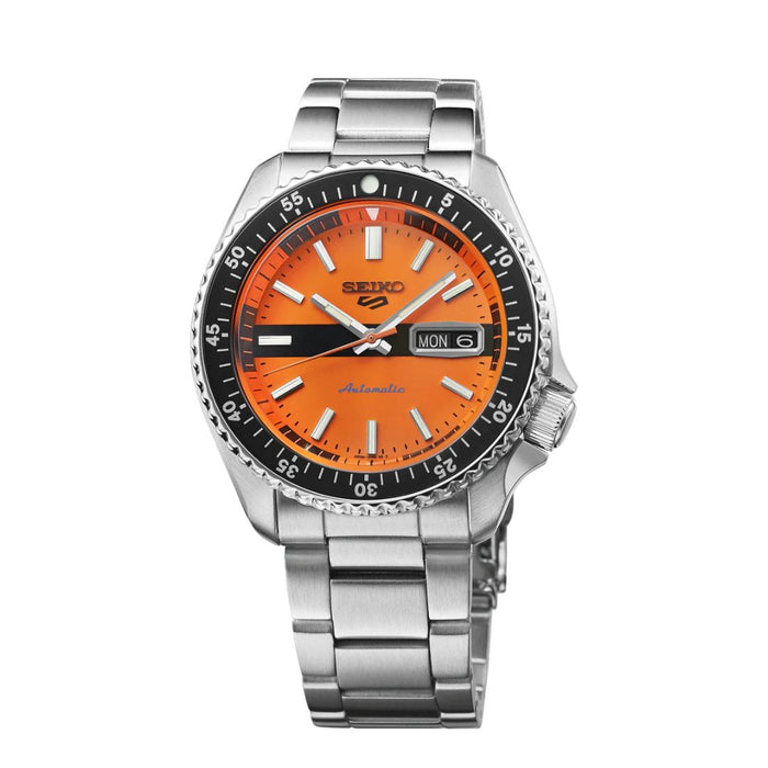 Seiko 5 Sports Automatic Stainless Steel Watch – Orange Dial SRPK11K1 - Authentic