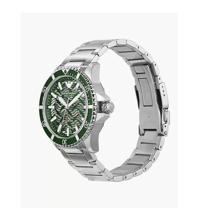 Emporio Armani AR60061 Analog Quartz Wristwatch Men's Green Dial Stainless Steel - Authentic