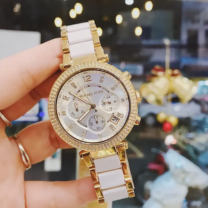 Michael Kors Women's Parker White Watch Authentic