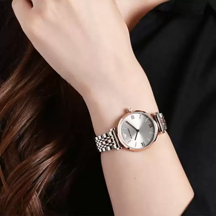 Emporio Armani AR11316 Gianni T-bar Rose Gold Pearl Dial 28mm Ladies Watch NEW - Authetic