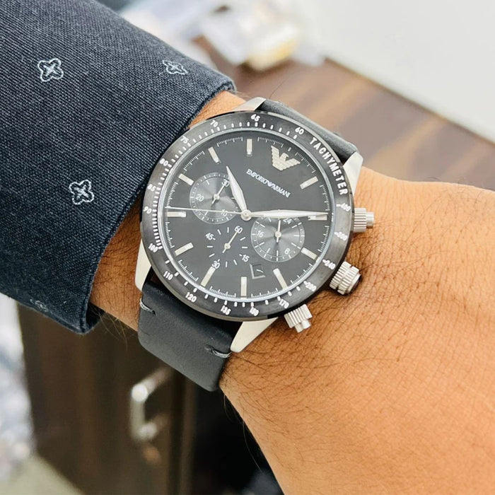 Emporio Armani Black Chronograph Watch AR11243 - Authentic