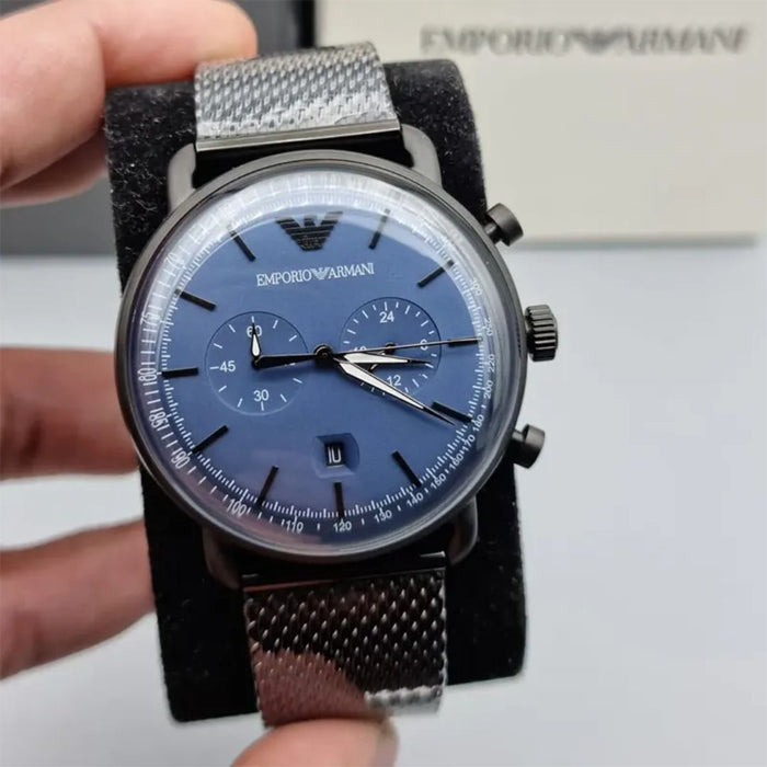 Emporio Armani Aviator Analog Blue Dial Men's Watch-AR11201  Authentic