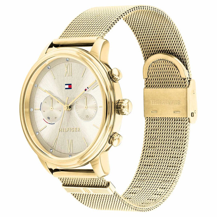 Tommy Hilfiger Blake Gold Mesh Ladies Multi-function Watch - 1782302 - Authentic