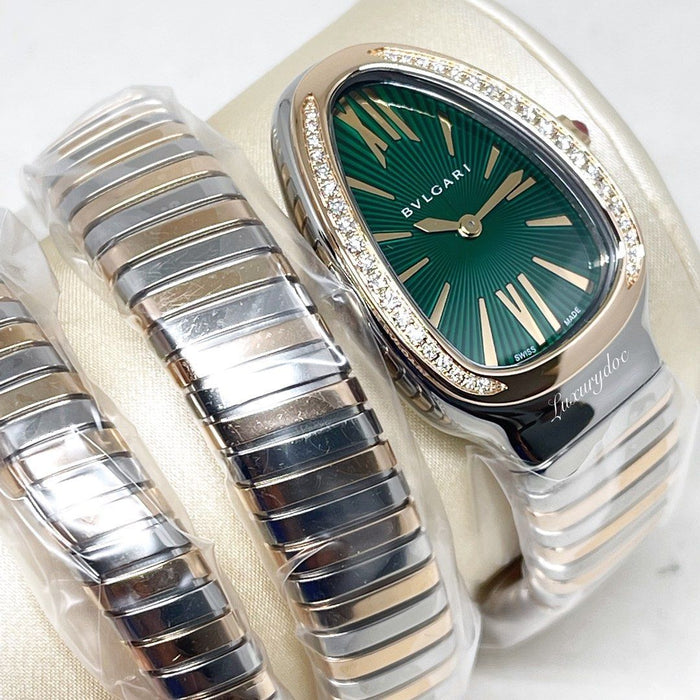 Bvlgari Serpenti Watch 35mm Top-Tone Green Dial