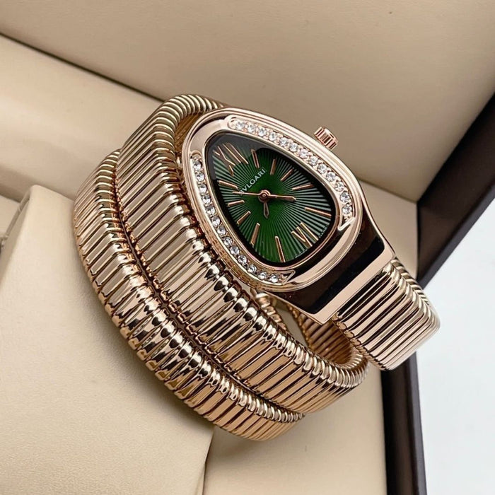 Bvlgari Serpenti Watch 35mm Rose Gold Green Dial