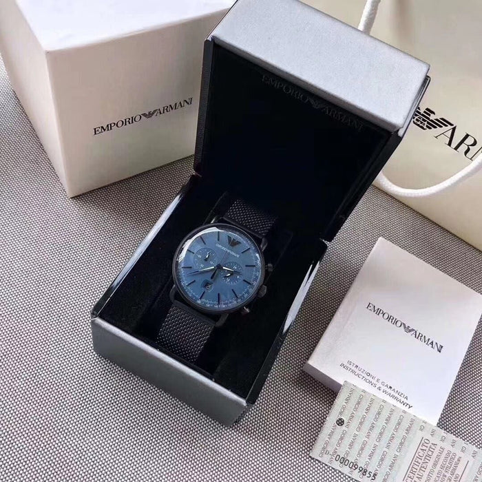 Emporio Armani Aviator Analog Blue Dial Men's Watch-AR11201  Authentic