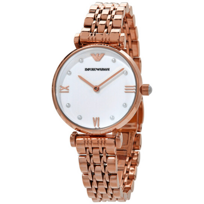 Emporio Armani Two-Hand Rose Gold-Tone Stainless Steel Watch - AR11267 - Authentic