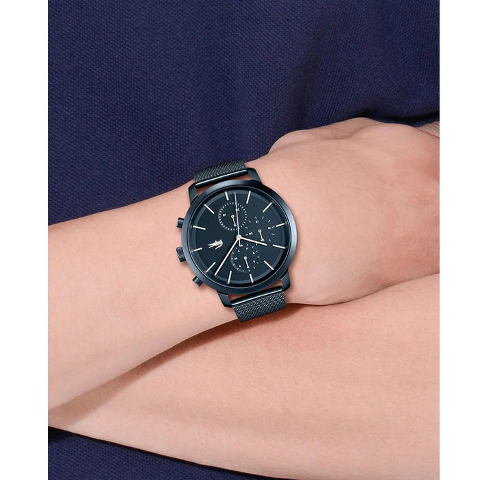 Lacoste Replay Dark Blue Mesh Men's Multi-function Watch - 2011196 - Authentic