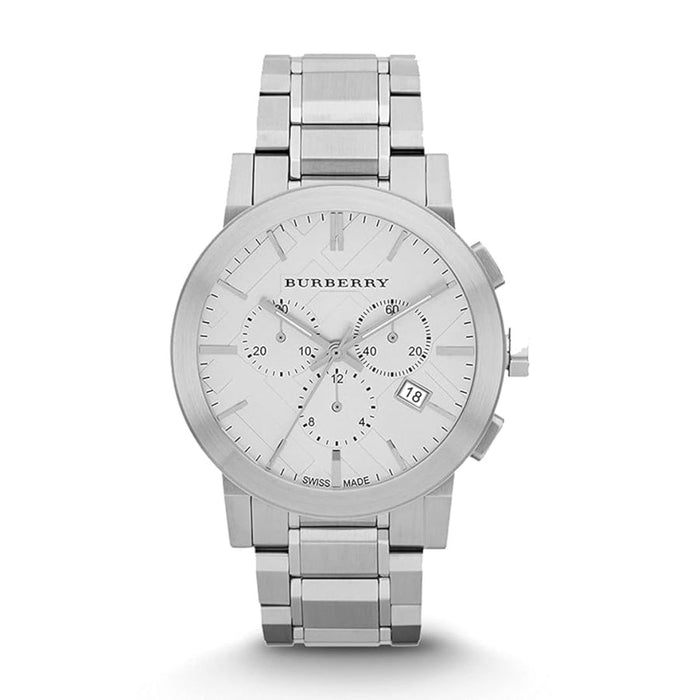 Burberry Silver Chronograph Stainless Steel Watch - BU9350 - Authentic