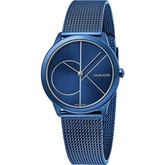 Calvin Klein Bold Blue Dial Mesh Watch – Unisex - k3M52T5N - Authentic