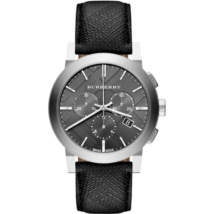 Burberry Chronograph Black Leather Watch BU9362 - Authentic