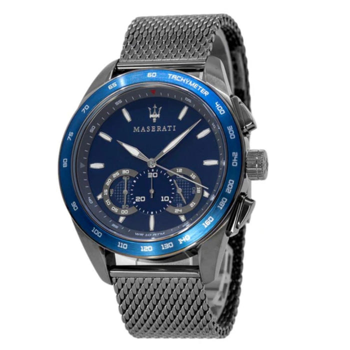 Maserati Successo Chronograph Blue Mesh Watch - R8873612009 - Authentic`