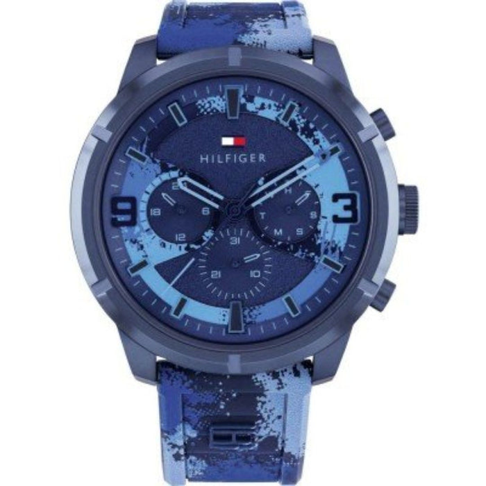 Tommy Hilfiger Gauge Camouflage Chronograph Watch – Blue Splatter Edition - 1792073 - Authentic