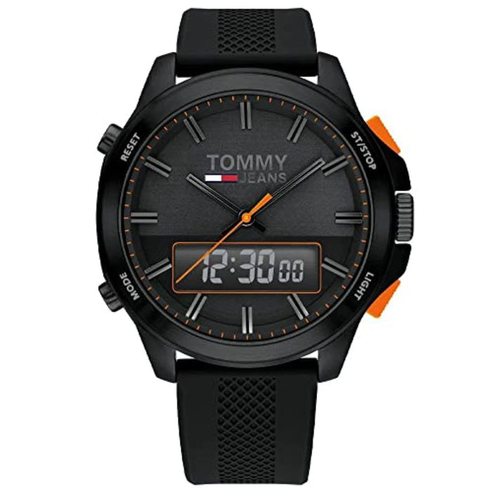 Tommy Jeans Dual Display Sport Watch – Black & Orange - 1791763 - Authentic