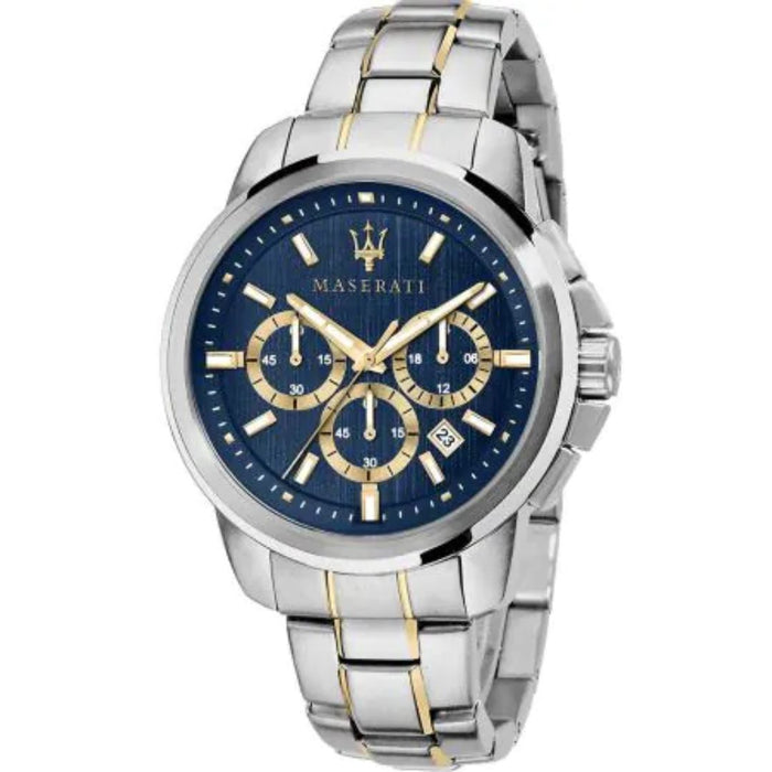 Maserati Traguardo Chronograph Blue & Two-Tone Watch – R8873621016 - Authentic